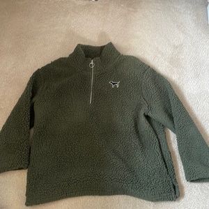 Pink fuzzy quarter zip pullover